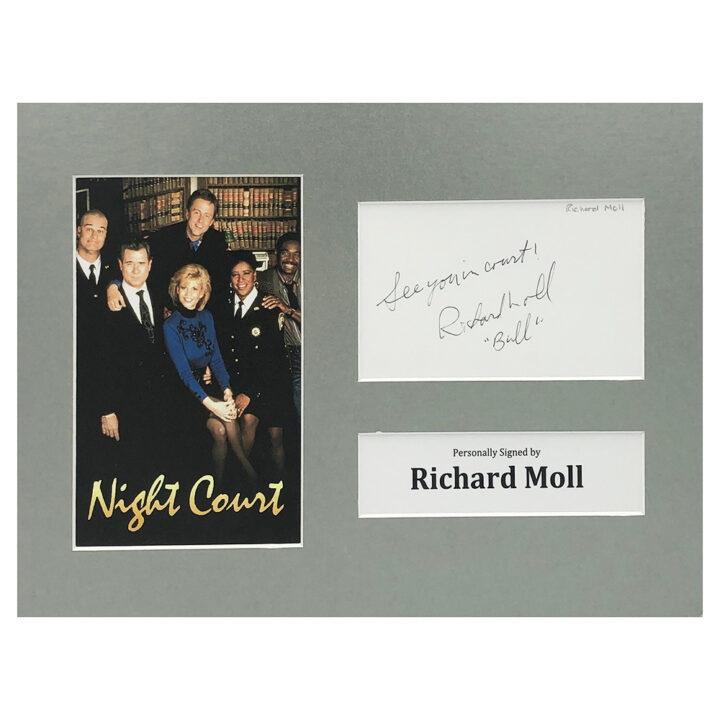 Signed Richard Moll Photo Display - 12x8 TV Icon