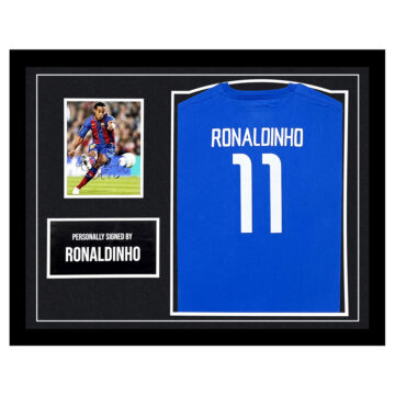 Signed Ronaldinho Framed Display - Brazil Icon Autograph