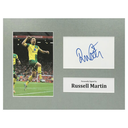 Signed Russell Martin Photo Display - 12x8 Norwich City Icon