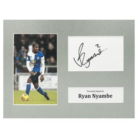 Signed Ryan Nyambe Photo Display - 12x8 Blackburn Rovers Icon