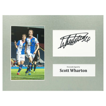 Signed Scott Wharton Photo Display - 12x8 Blackburn Rovers Icon