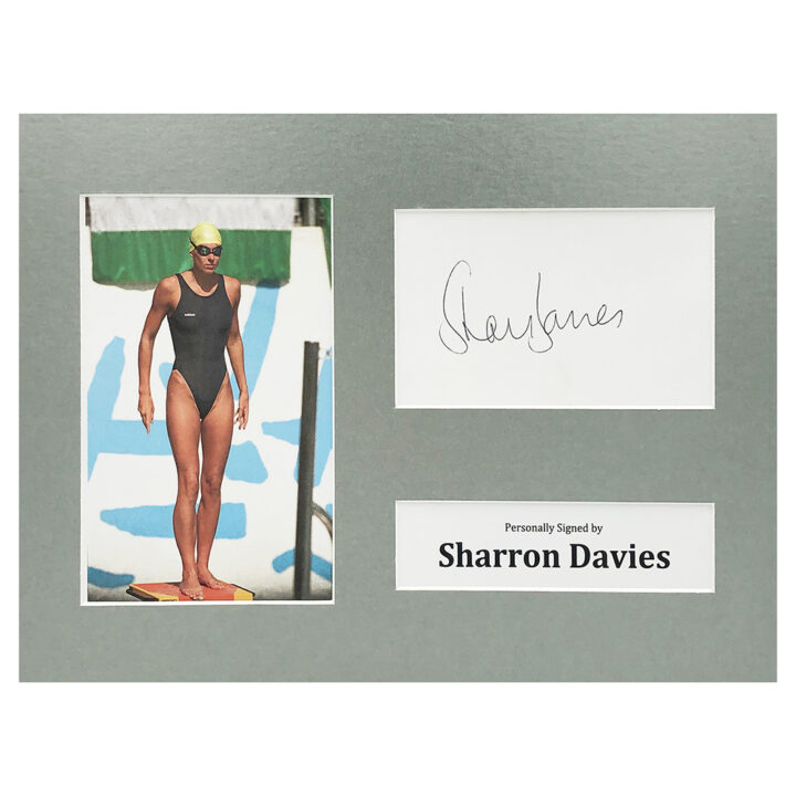 Signed Sharron Davies Photo Display - 12x8 Olympic Icon