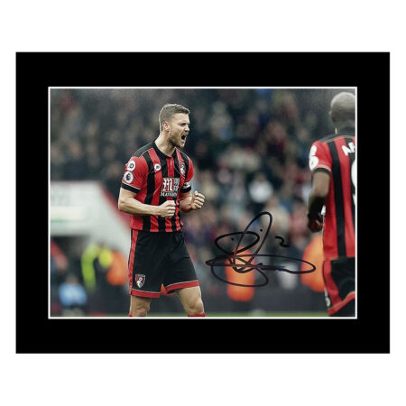 Signed Simon Francis Photo Display - 10x8 Bournemouth Captain Autograph