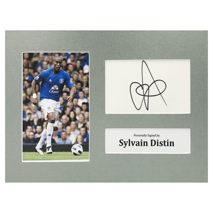 Signed Sylvain Distin Photo Display - 12x8 Everton Icon