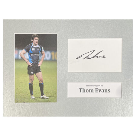 Signed Thomas Evans Photo Display - 12x8 Glasgow Warriors Icon