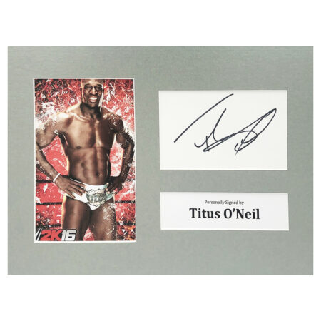 Signed Titus O'Neil Photo Display - 12x8 Wrestling Icon