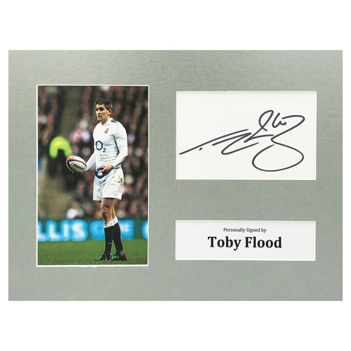 Signed Toby Flood Photo Display - 12x8 England Rugby Icon