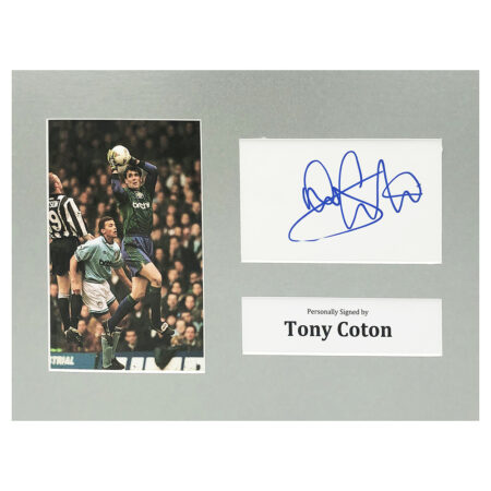 Signed Tony Coton Photo Display - 12x8 Manchester City Icon