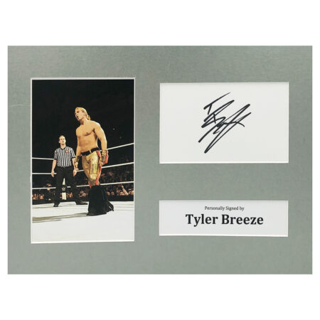 Signed Tyler Breeze Photo Display - 12x8 Wrestling Icon