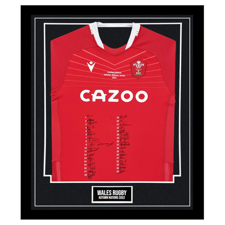 Signed Wales Rugby Framed Shirt - Autumn Nations 2022