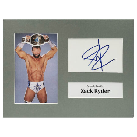 Signed Zack Ryder Photo Display - 12x8 Wrestling Icon