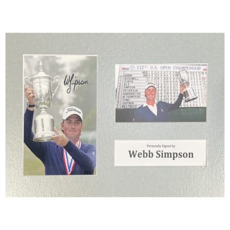 Webb Simpson Signed Photo Display - 12x8 US Open 2012