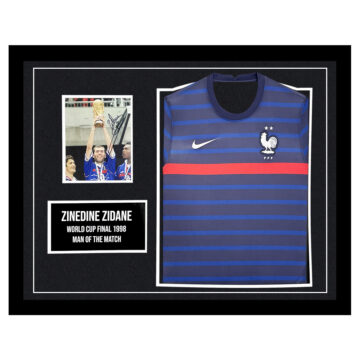 Zinedine Zidane Signed Framed Display Shirt - World Cup Final MOTM