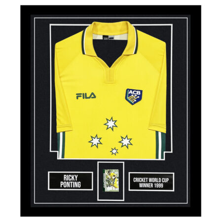 Signed Ricky Ponting Framed Display Shirt - CWC Winner 2003