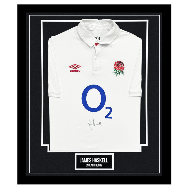 James Haskell Signed Framed Shirt - England Icon Autograph