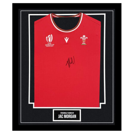 Framed Jac Morgan Signed Shirt - Wales Rugby Icon