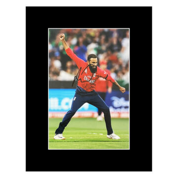 Autograph Adil Rashid Photo Display 16x12 - England Icon