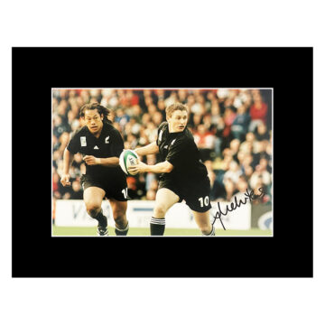 Autograph Andrew Mehrtens Photo Display 16x12 - All Blacks Icon