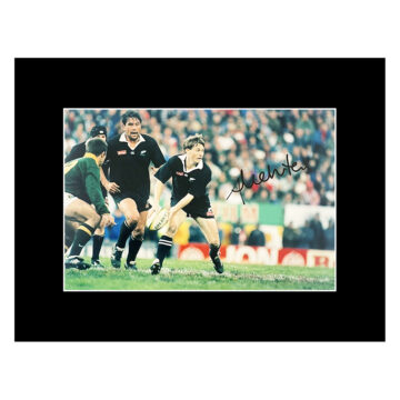 Autograph Andrew Mehrtens Photo Display 16x12 - All Blacks New Zealand