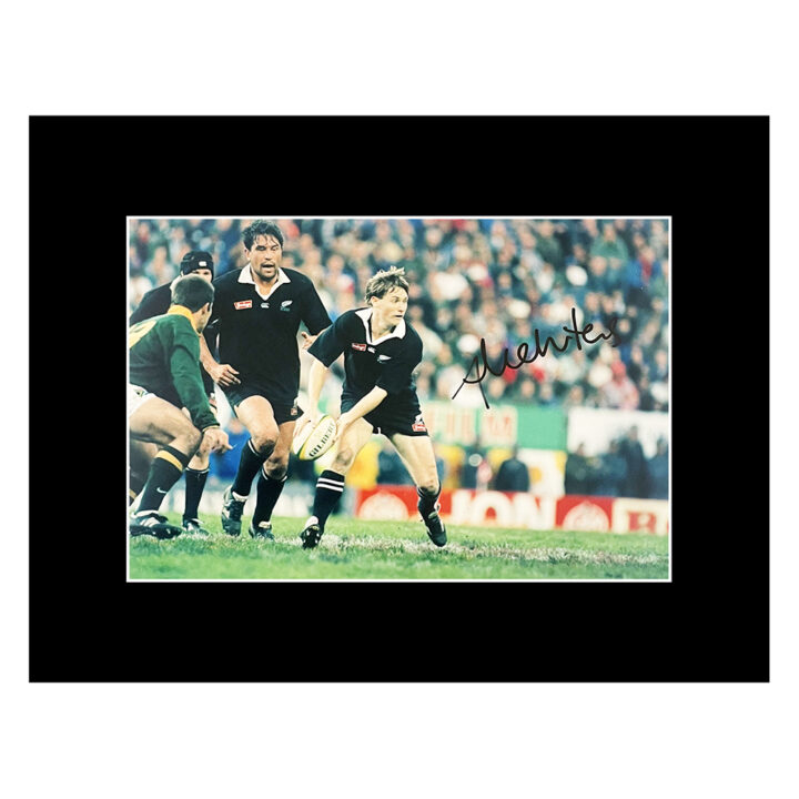 Autograph Andrew Mehrtens Photo Display 16x12 - All Blacks New Zealand