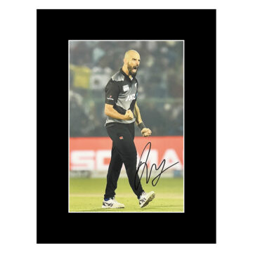 Autograph Daryl Mitchell Photo Display 16x12 - New Zealand Black Cap