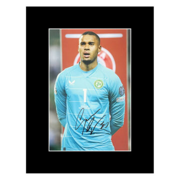 Autograph Gavin Bazunu Photo Display 16x12 - Republic of Ireland Icon