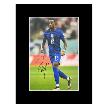 Autograph Haji Wright Photo Display 16x12 - USA Icon