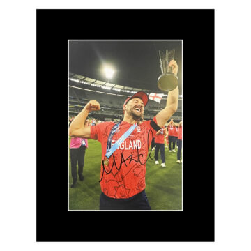 Autograph Mark Wood Photo Display 16x12 - T20 World Cup Champion 2022