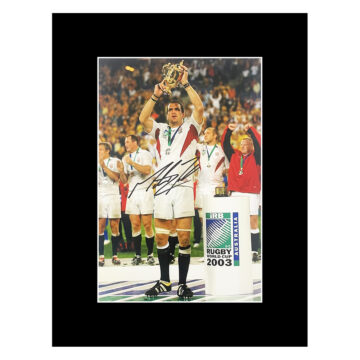 Autograph Martin Johnson Photo Display 12x10 - England Rugby Icon