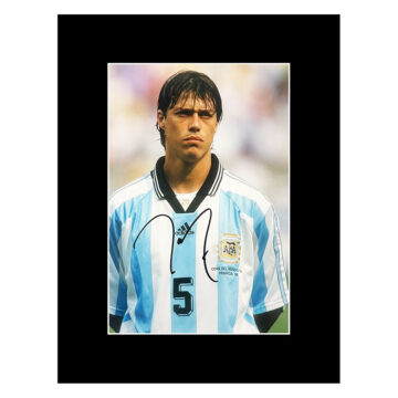 Autograph Matias Almeyda Photo Display 16x12 - Argentina Icon