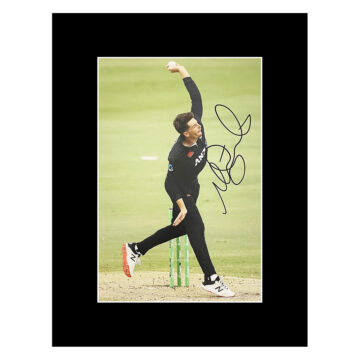 Autograph Mitchell Santner Photo Display 16x12 - New Zealand Icon