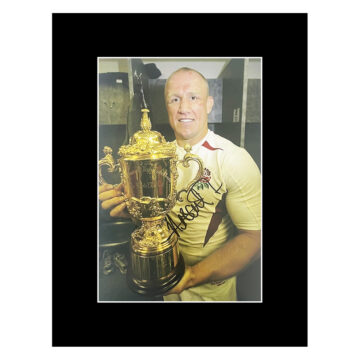 Autograph Neil Back Photo Display 16x12 - RWC Champion 2003