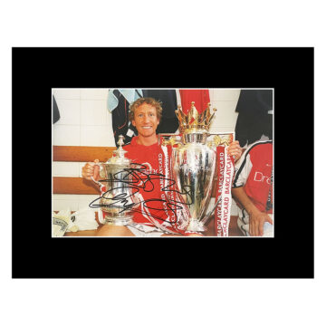 Autograph Ray Parlour Photo Display 16x12 - Double Winner 2002