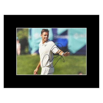 Autograph Tim Southee Photo Display 16x12 - New Zealand Cricket Icon