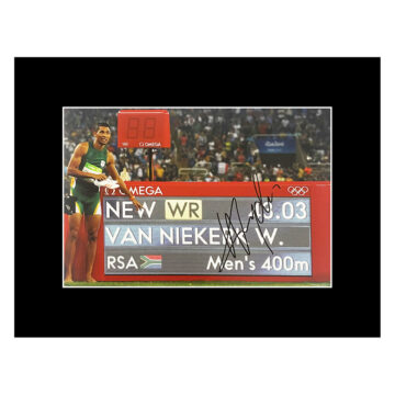 Autograph Wayde van Niekerk Photo Display 16x12 - Olympic Icon