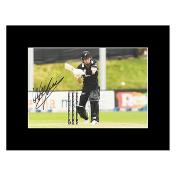 Autograph Will Young Photo Display 16x12 - New Zealand Cricket Icon