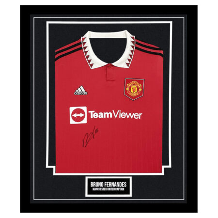 Bruno Fernandes Signed Framed Shirt - Manchester United Captain