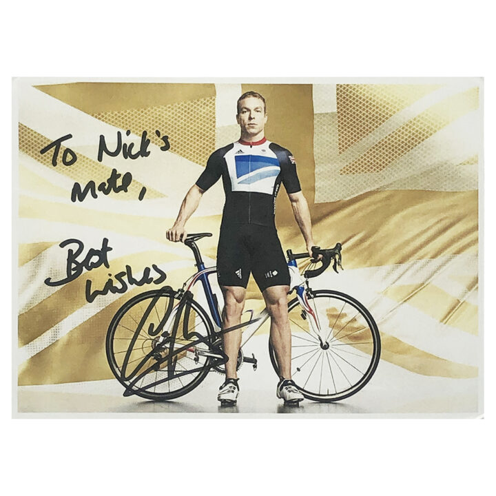 Chris Hoy Signed Photo - Dedicated to Nick's Mate