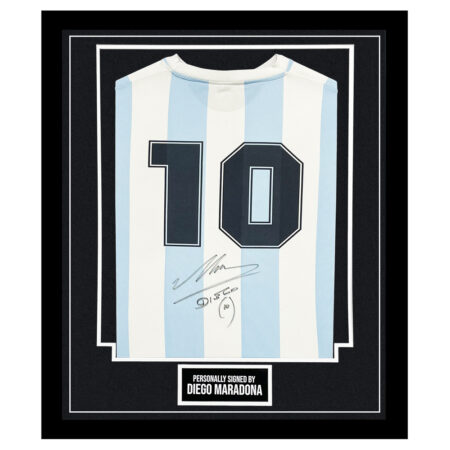 Framed Diego Maradona Signed Shirt - Argentina Icon