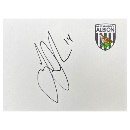 Signed Jason Davidson White Card - West Bromwich Albion Autograph