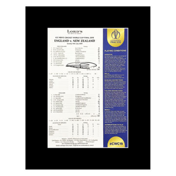 Jason Roy Autograph Scorecard 16x12 - CWC Winner 2019