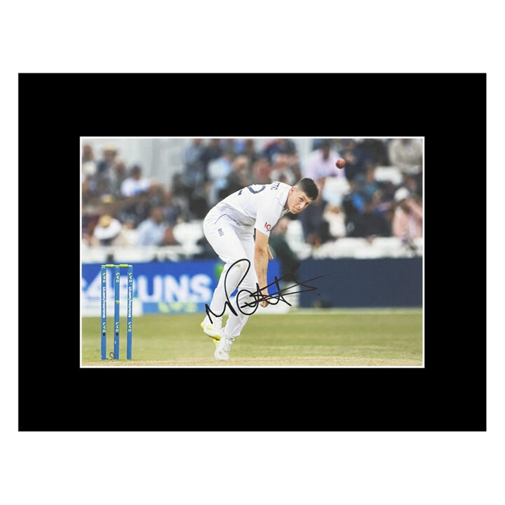 Matthew Potts Autograph Photo Display 16x12 - England Cricket Icon