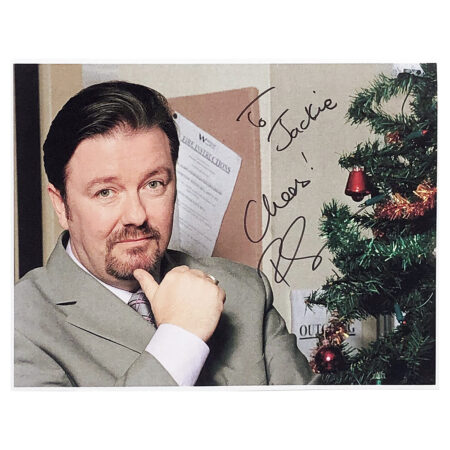 Ricky Gervais Signed Photo - Dedicated to John