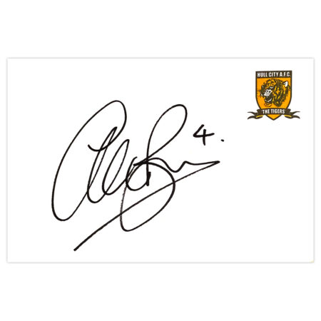 Signed Alex Bruce White Card - Hull City Autograph