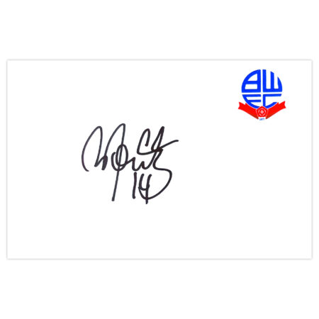 Signed Andre Moritz White Card - Bolton Wanderers Autograph