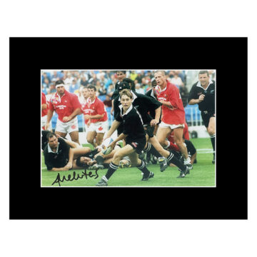 Signed Andrew Mehrtens Photo Display - 16x12 All Blacks Autograph