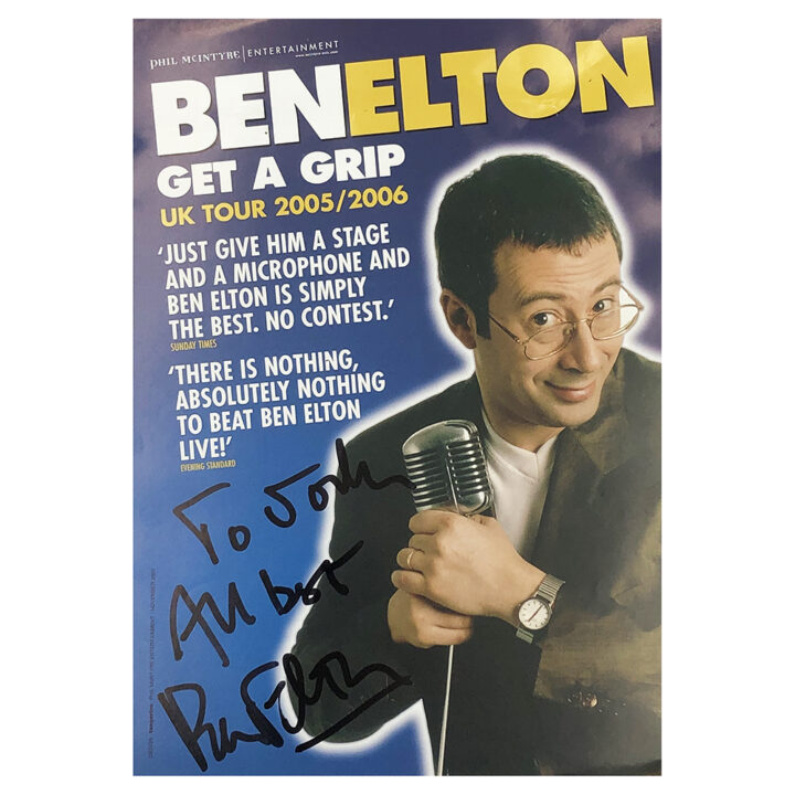 Signed Ben Elton Flyer - Dedicated to John