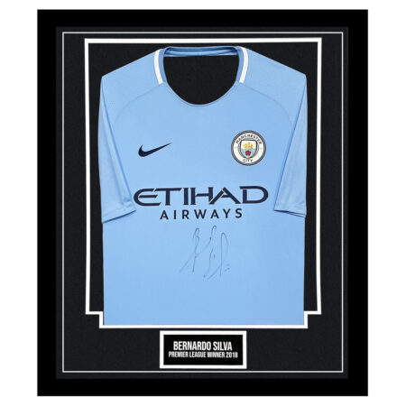 Signed Bernardo Silva Framed Shirt - Premier League Winner 2018