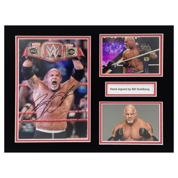 Signed Bill Goldberg Photo Display - 16x12 WWE Icon Autograph