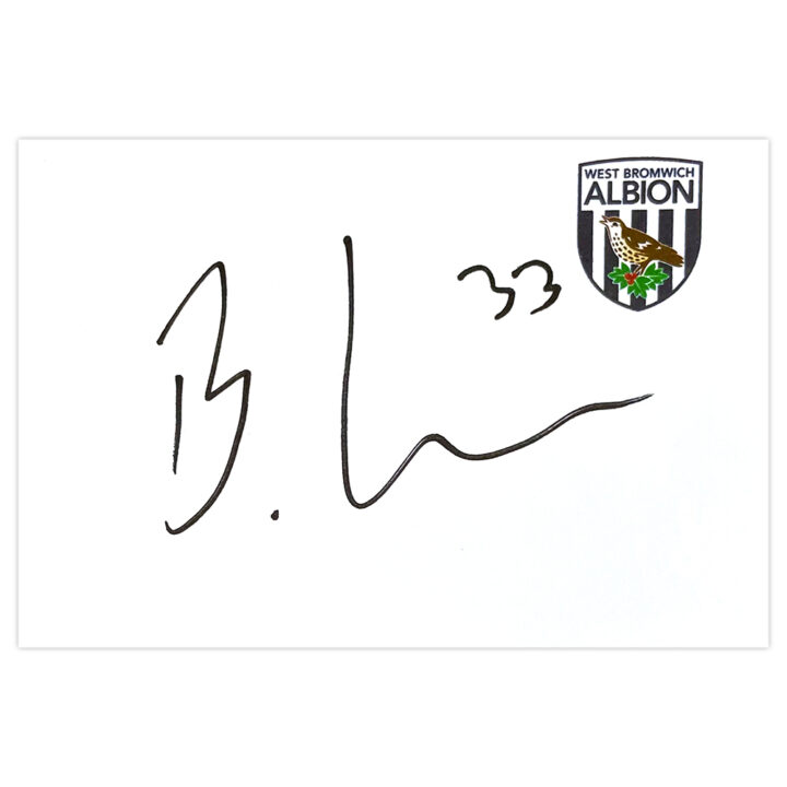 Signed Bradley Garmston White Card - West Brom Autograph